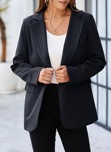 Black Belted Women's Office Blazer with Pockets