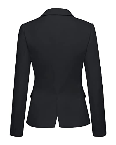 Women's Black Notched Lapel Blazer Jacket