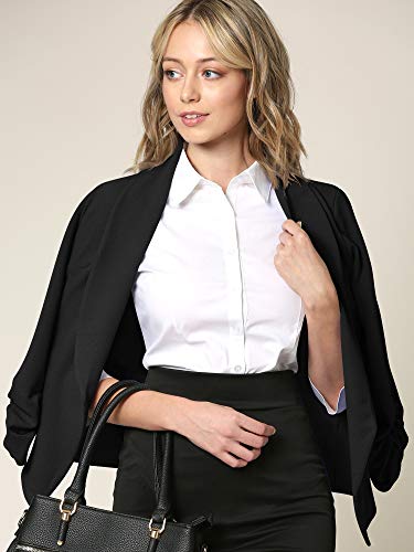 Women's Open Front Blazer Cardigan - Black XXL