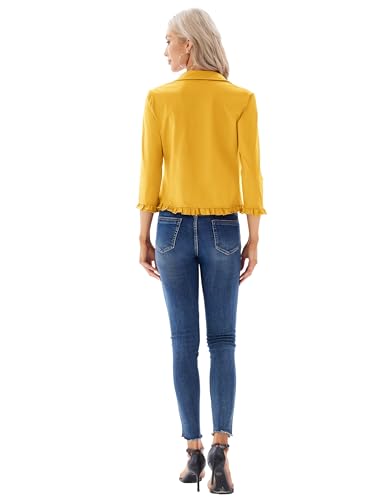 Grace Karin Women's Yellow Casual Blazer Jacket
