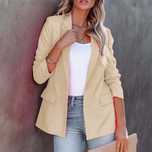 Women's Lightweight Ruched Sleeve Blazer Jacket