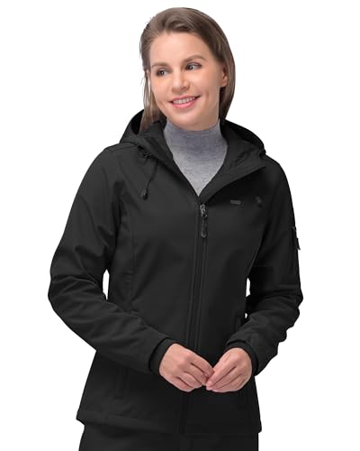 Women's Fleece-Lined Softshell Hooded Hiking Jacket