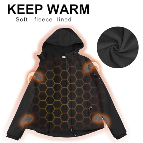 Women's Fleece-Lined Softshell Hooded Hiking Jacket