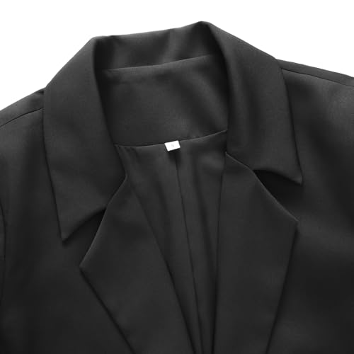 Women's Long Sleeve Casual Blazer Jacket - Black