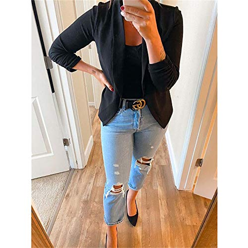 Black Women's Open Front Blazer Jacket
