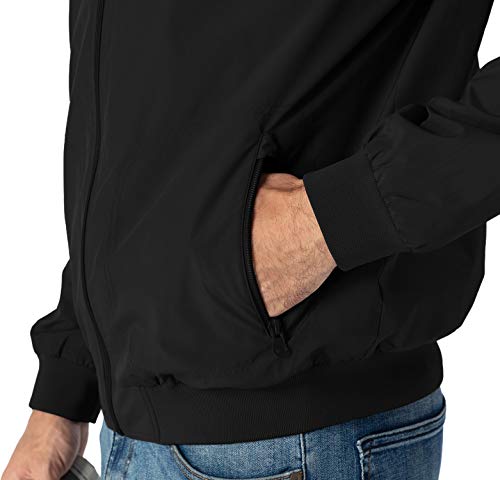 Rdruko Men's Lightweight Black Bomber Jacket