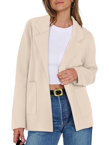 Trendy Oversized Beige Blazer Cardigan for Women
