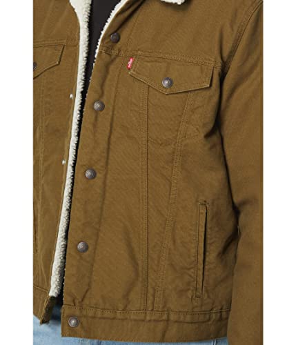 Levi's Men's Dark Olive Sherpa Trucker Jacket