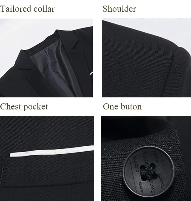 Beninos Men's Slim Fit One Button Blazer