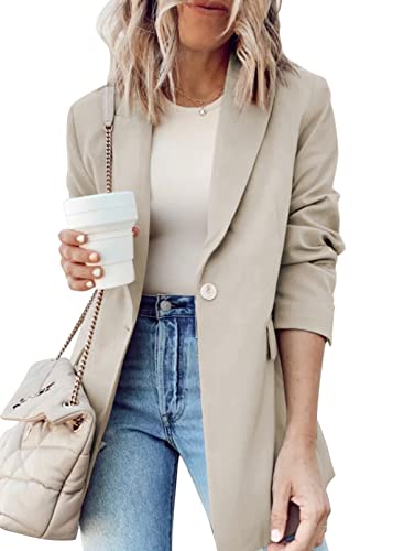 Dokotoo Women's Open Front Blazer - Khaki