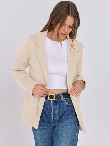 Trendy Oversized Beige Blazer Cardigan for Women