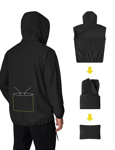COOFANDY Men's Lightweight Waterproof Rain Jacket