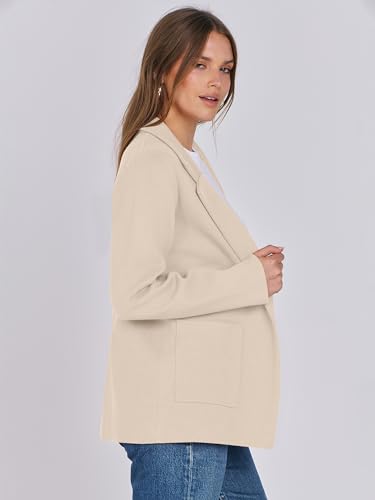 Trendy Oversized Beige Blazer Cardigan for Women