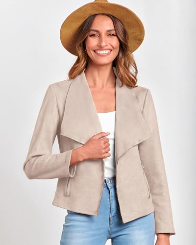 Trendy Faux Suede Cropped Jacket for Women