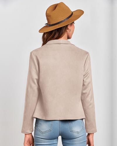 Trendy Faux Suede Cropped Jacket for Women