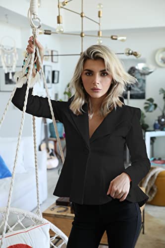 Women’s Double Notch Lapel Blazer - Black Medium