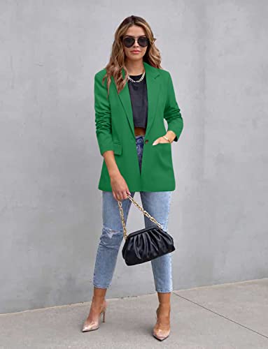 Plus Size Women’s Green Casual Blazer Jacket