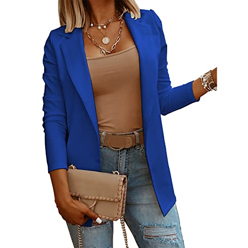 Women's Navy Blue Knit Long Sleeve Blazer