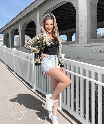 Lightweight Camouflage Zip-Up Bomber Jacket for Women