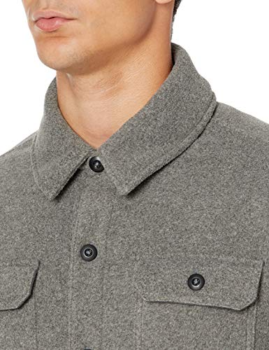 Men's Charcoal Polar Fleece Shirt Jacket