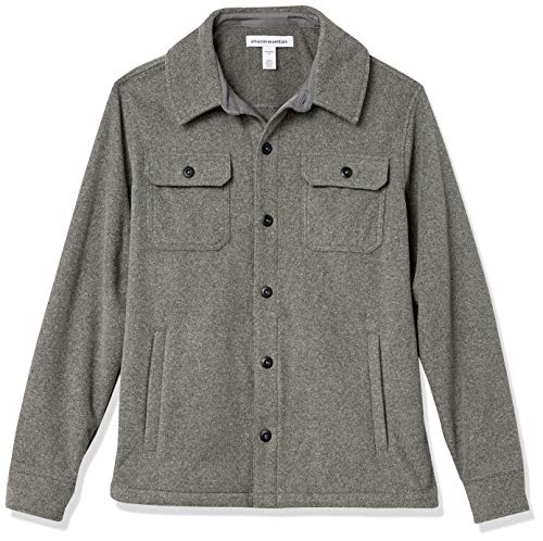 Men's Charcoal Polar Fleece Shirt Jacket