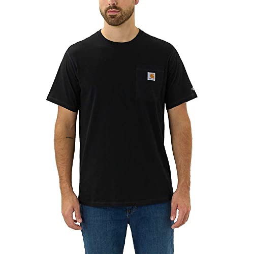 Carhartt Men's Black Midweight Pocket Tee, Large