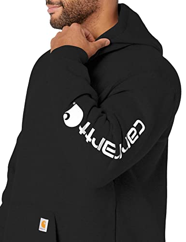 Carhartt Men's Black Logo Sleeve Sweatshirt - Large