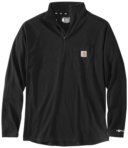 Carhartt Men's Black Quarter-Zip Mock Neck Shirt