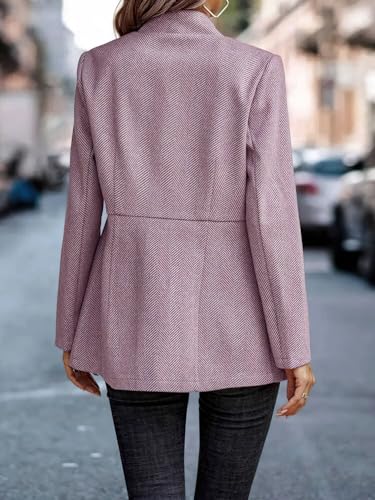 Chouyatou Women's Open Front Blazer Jacket - Purple