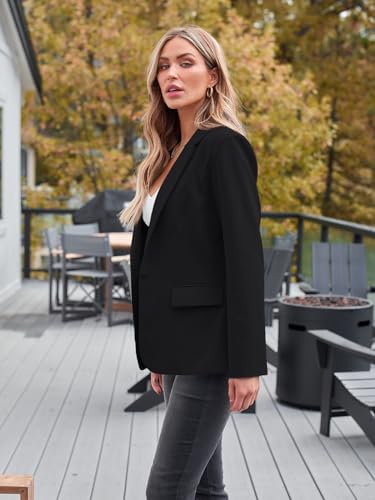 Plus Size Black Blazer for Business Casual Wear