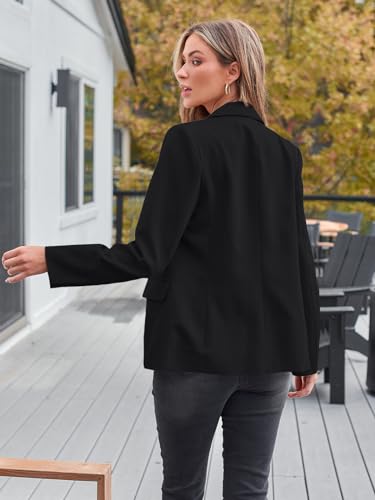 Plus Size Black Blazer for Business Casual Wear