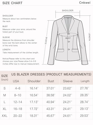 Cnkwei Women's Black Open Front Blazer Jacket