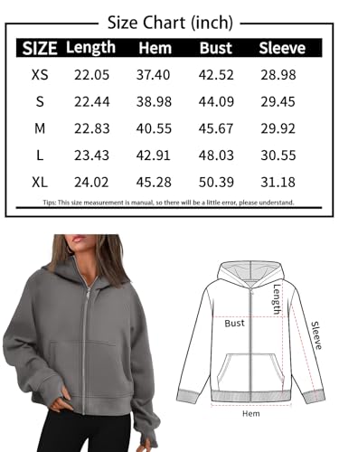 AUTOMET Women's Oversized Zip Up Fleece Hoodie