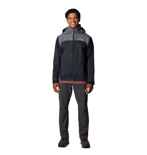 Columbia Men's Glennaker Lake II Rain Jacket, Black/City Grey, Large