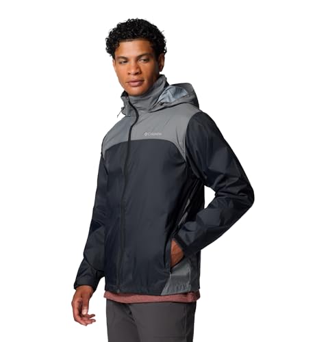 Columbia Men's Glennaker Lake II Rain Jacket, Black/City Grey, Large