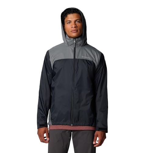 Columbia Men's Glennaker Lake II Rain Jacket, Black/City Grey, Large