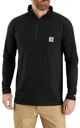 Carhartt Men's Black Quarter-Zip Mock Neck Shirt