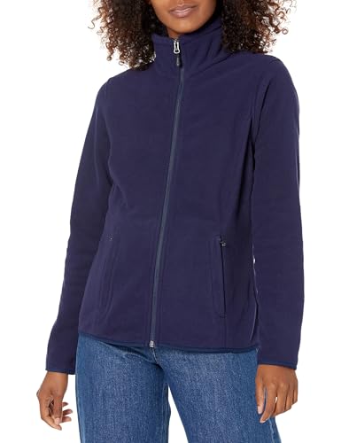 Women's Polar Fleece Full-Zip Jacket, Navy 3X