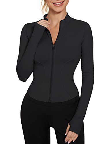 LUYAA Women's Zip-Up Workout Jacket - Slim Fit