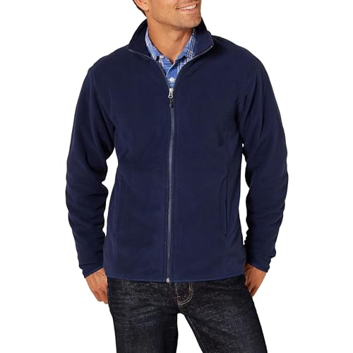 Men's Navy Full-Zip Fleece Jacket - Big & Tall