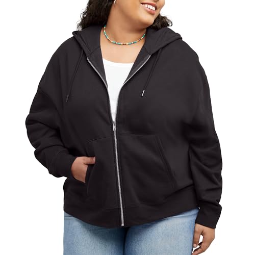 Hanes Women's Plus Zip Hoodie Fleece Sweatshirt