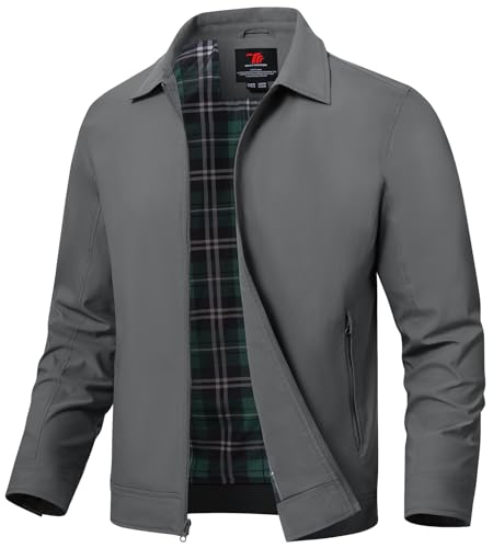 Men's Lightweight Casual Windbreaker Jacket - Deep Gray