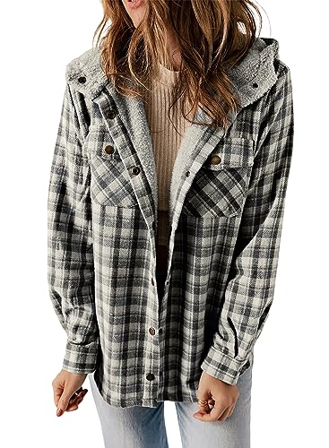 Plaid Sherpa Jacket with Pockets for Women