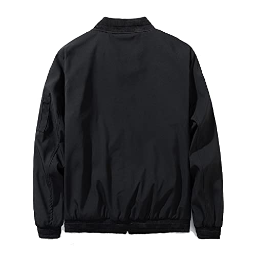 Men's Slim Fit Lightweight Black Bomber Jacket