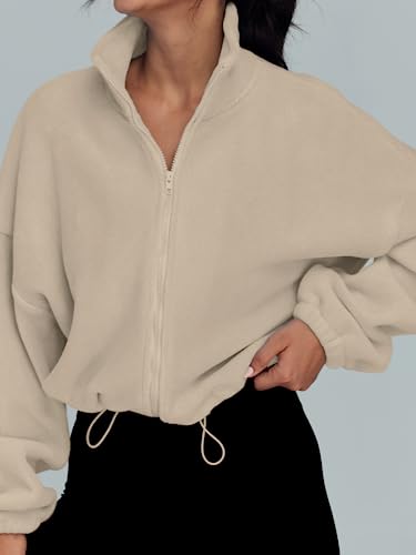 Womens Oversized Fleece Bomber Hoodie Jacket