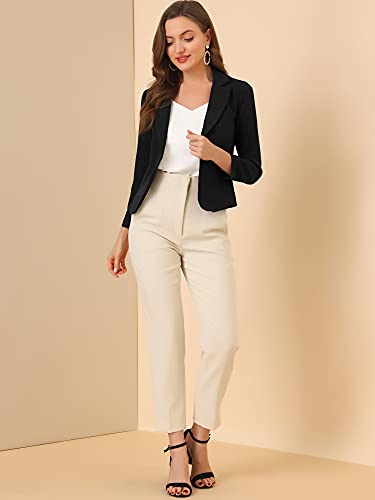 Allegra K Women's Lightweight Black Crop Blazer