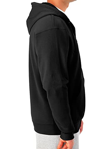 Men's Black Full Zip Fleece Sweatshirt Hoodie