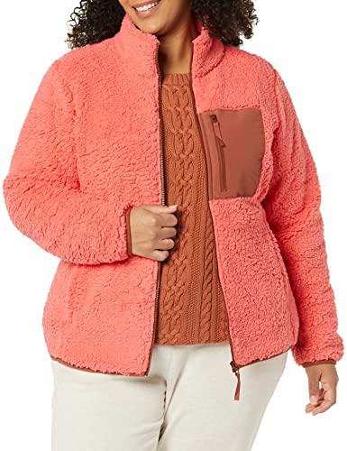 Sherpa Mock Neck Full-Zip Jacket - Plus Size