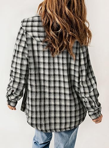 Plaid Sherpa Jacket with Pockets for Women