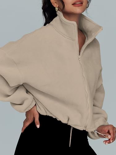 Womens Oversized Fleece Bomber Hoodie Jacket